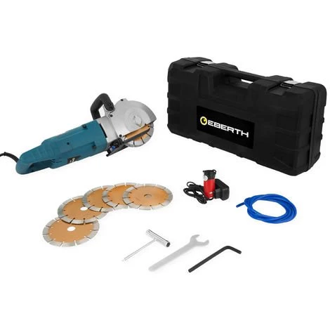 EBERTH Mauernutfräse Schlitzfräse Nutfräse 2500 Watt, 10x 156 Mm Trennscheibe, 5 - 45 Mm Schnitttiefe, 8 - 40 Mm Nutbreite, Wasseranschluss Wasserpumpe, Soft-Start Funktion, Sauger Anschluss, Koffer 1 EBERTH Mauernutfräse Schlitzfräse Nutfräse 2500 Watt, 10x 156 Mm Trennscheibe, 5 - 45 Mm Schnitttiefe, 8 - 40 Mm Nutbreite, Wasseranschluss Wasserpumpe, Soft-Start Funktion, Sauger Anschluss, Koffer