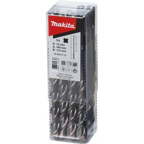 Makita SDS-VPLUS-Bohrer-Set 12x160mm, 10 Stück - B-46573-10 1 Makita SDS-VPLUS-Bohrer-Set 12x160mm, 10 Stück - B-46573-10