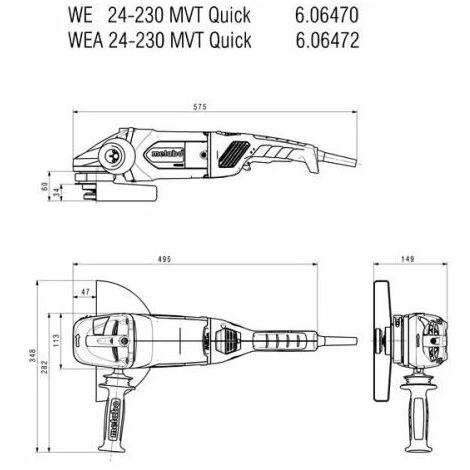 METABO® Ø 230mm Winkelschleifer WE 24-230 MVT Quick Im Karton 3 METABO® Ø 230mm Winkelschleifer WE 24-230 MVT Quick Im Karton – Bild 3