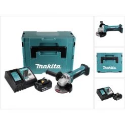 Makita DGA 452 RF1J Akku Winkelschleifer 18 V 115 Mm + 1x Akku 3,0 Ah + Ladegerät + Makpac