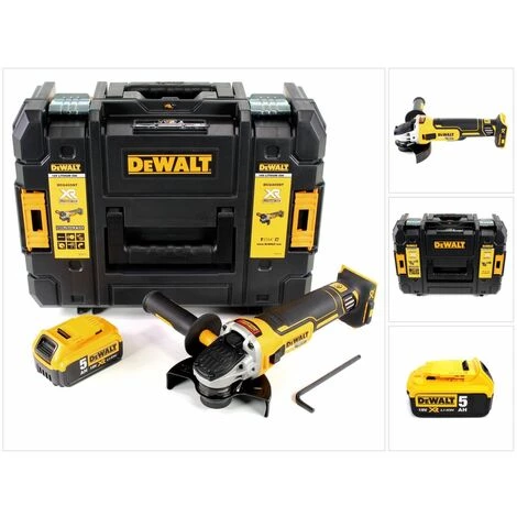 DeWalt DCG 405 NT Akku Winkelschleifer 18V 125mm Brushless + 1x Akku 5,0Ah + TSTAK - Ohne Ladegerät 1 DeWalt DCG 405 NT Akku Winkelschleifer 18V 125mm Brushless + 1x Akku 5,0Ah + TSTAK - Ohne Ladegerät