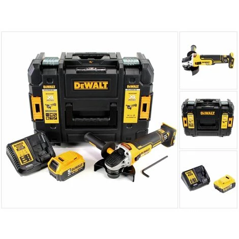 DeWalt DCG 405 P1 Akku Winkelschleifer 18V 125mm Brushless + 1x Akku 5,0Ah + Ladegerät + TSTAK 1 DeWalt DCG 405 P1 Akku Winkelschleifer 18V 125mm Brushless + 1x Akku 5,0Ah + Ladegerät + TSTAK