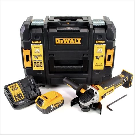 DeWalt DCG 405 P1 Akku Winkelschleifer 18V 125mm Brushless + 1x Akku 5,0Ah + Ladegerät + TSTAK 2 DeWalt DCG 405 P1 Akku Winkelschleifer 18V 125mm Brushless + 1x Akku 5,0Ah + Ladegerät + TSTAK – Bild 2