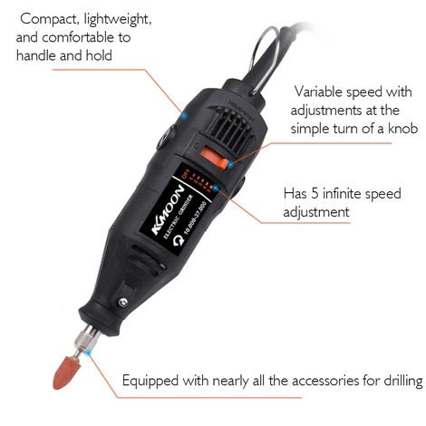 ASUPERMALL Kkmoon 180W Hand Elektrische Schleifwerkzeugsatz Tragbare Mini-Rotary Drill Grinder Versatile Schneiden Polieren Schleifmaschine Bits Gravieren Tools Kit Mit Zubehor Diy-Kits 4 ASUPERMALL Kkmoon 180W Hand Elektrische Schleifwerkzeugsatz Tragbare Mini-Rotary Drill Grinder Versatile Schneiden Polieren Schleifmaschine Bits Gravieren Tools Kit Mit Zubehor Diy-Kits – Bild 4