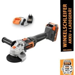 20V Akku Winkelschleifer FX-E1WS20 FUXTEC - Mit 2Ah-Akku Und 1A Ladegerät