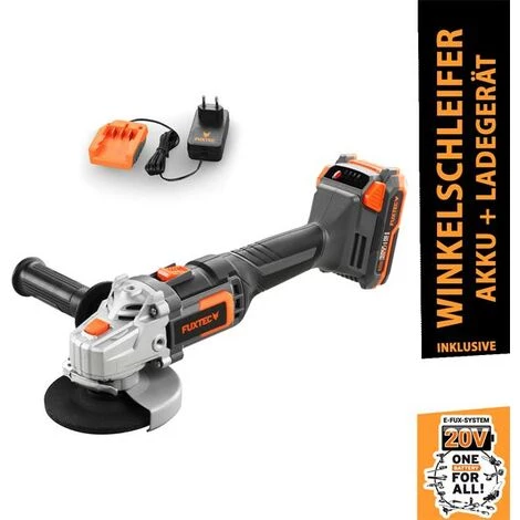 20V Akku Winkelschleifer FX-E1WS20 FUXTEC - Mit 2Ah-Akku Und 1A Ladegerät 1 20V Akku Winkelschleifer FX-E1WS20 FUXTEC - Mit 2Ah-Akku Und 1A Ladegerät