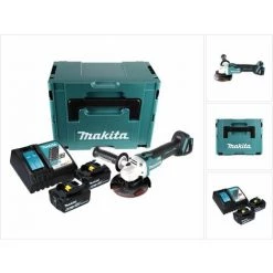 Makita DGA 504 RGJ Akku Winkelschleifer 18 V 125 Mm Brushless + 2x Akku 6,0 Ah + Ladegerät + Makpac