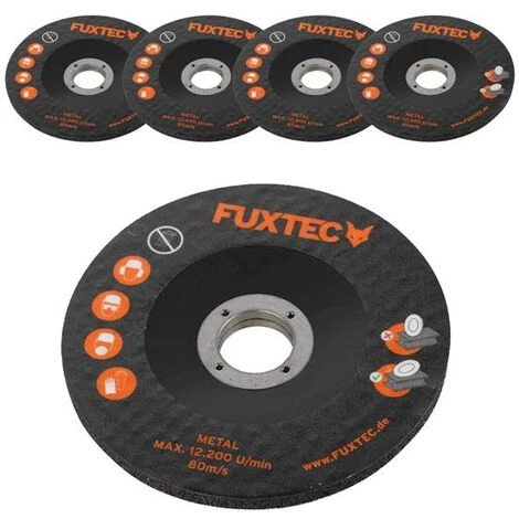 FUXTEC 5er Set 115mm Schruppscheiben Für 20V Akku Winkelschleifer FX-E1WS20 1 FUXTEC 5er Set 115mm Schruppscheiben Für 20V Akku Winkelschleifer FX-E1WS20