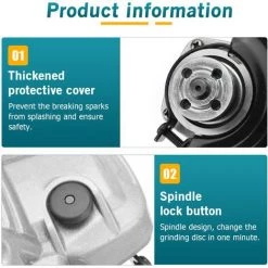 INSMA 3Gang Akku Winkelschleifer 125mm Trennschleifer Schneidemaschine (Ohne Batterie) -Winkelschleifer & Mauernutfräsen Verkäufe 28163970 4