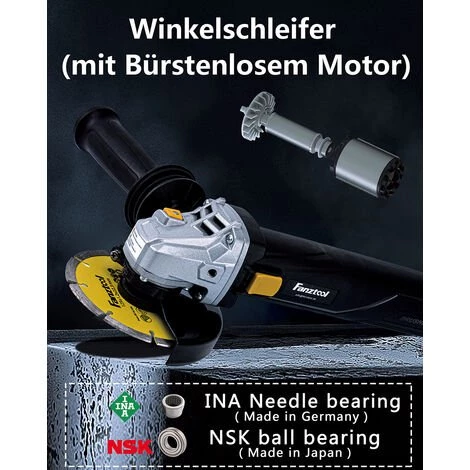 FANZTOOL Betonschleifer Betonfräse Winkelschleifer Absaughaube Mit 2100W Bürstenlosem Motor (Diamantschleiftopf 125mm Inklusiv) 2 FANZTOOL Betonschleifer Betonfräse Winkelschleifer Absaughaube Mit 2100W Bürstenlosem Motor (Diamantschleiftopf 125mm Inklusiv) – Bild 2