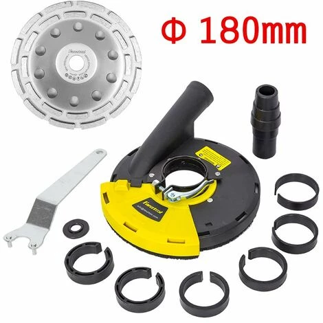 FANZTOOL Diamantschleiftopf 180 Mm + Absaughaube Für Winkelschleifer Betonschleifer (mit 1x 180mm Topf) 1 FANZTOOL Diamantschleiftopf 180 Mm + Absaughaube Für Winkelschleifer Betonschleifer (mit 1x 180mm Topf)