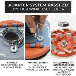 #7 FANZTOOL Absaughaube Für Winkelschleifer 125mm + Diamantschleiftopf Premium -Winkelschleifer & Mauernutfräsen Verkäufe 28213734 3