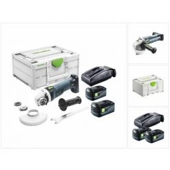 Festool AGC 18-125 EB-Plus Akku Winkelschleifer 18 V 125 Mm Brushless ( 576826 ) + 2x Akku 5,2 Ah + Ladegerät + Systainer ( Nachfolger Von 575344 )