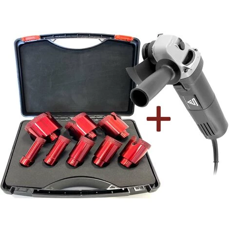 Dr. Diamond Premium Fliesenbohrkronen Set 8-teilig Inkl. Winkelschleifer 1 Dr. Diamond Premium Fliesenbohrkronen Set 8-teilig Inkl. Winkelschleifer