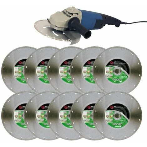 ADT DIAMANTWERKZEUGE 10x Diamanttrennscheibe FSZ Premium Ø 230 Mm Inkl. Winkelschleifer 1 ADT DIAMANTWERKZEUGE 10x Diamanttrennscheibe FSZ Premium Ø 230 Mm Inkl. Winkelschleifer