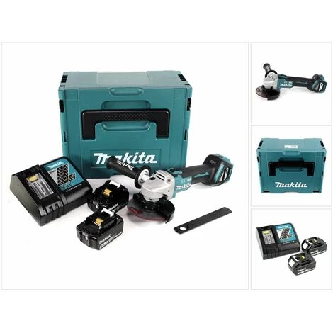 Makita DGA 513 RFJ Akku Winkelschleifer 18V 125mm Brushless + 2x Akku 3,0Ah + Ladegerät + Makpac 1 Makita DGA 513 RFJ Akku Winkelschleifer 18V 125mm Brushless + 2x Akku 3,0Ah + Ladegerät + Makpac