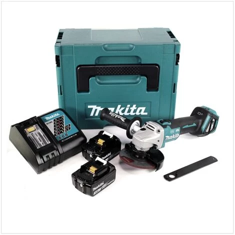 Makita DGA 513 RFJ Akku Winkelschleifer 18V 125mm Brushless + 2x Akku 3,0Ah + Ladegerät + Makpac 2 Makita DGA 513 RFJ Akku Winkelschleifer 18V 125mm Brushless + 2x Akku 3,0Ah + Ladegerät + Makpac – Bild 2