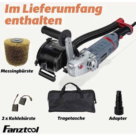 FANZTOOL FANZWORK 1500 Watt Satiniermaschine Schleifmaschine Bürstenschleifgerät Zur Renovierung Von Oberflächen Aller Art, Mit Staubsaugung-Anschluss, Drehzahlregelun (Renovator Set) 2 FANZTOOL FANZWORK 1500 Watt Satiniermaschine Schleifmaschine Bürstenschleifgerät Zur Renovierung Von Oberflächen Aller Art, Mit Staubsaugung-Anschluss, Drehzahlregelun (Renovator Set) – Bild 2