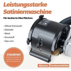 FANZTOOL FANZWORK 1500 Watt Satiniermaschine Schleifmaschine Bürstenschleifgerät Zur Renovierung Von Oberflächen Aller Art, Mit Staubsaugung-Anschluss, Drehzahlregelun (Renovator Set) 8 FANZTOOL FANZWORK 1500 Watt Satiniermaschine Schleifmaschine Bürstenschleifgerät Zur Renovierung Von Oberflächen Aller Art, Mit Staubsaugung-Anschluss, Drehzahlregelun (Renovator Set) -Winkelschleifer & Mauernutfräsen Verkäufe 30805244 4