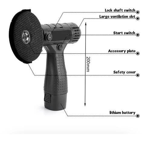 HAPPYSHOPPING Multifunktionale Mini-Winkelschleifer Lithium Elektrischer Winkelschleifer Haushalt Handpolierer Schneidemaschine Winkelschleifer Ohne Scheibe 16,8 V Europäischer Standard 220 V,Ein Akku Und Eine Ladung - Ein Akku Und Eine Ladung 4 HAPPYSHOPPING Multifunktionale Mini-Winkelschleifer Lithium Elektrischer Winkelschleifer Haushalt Handpolierer Schneidemaschine Winkelschleifer Ohne Scheibe 16,8 V Europäischer Standard 220 V,Ein Akku Und Eine Ladung - Ein Akku Und Eine Ladung – Bild 4