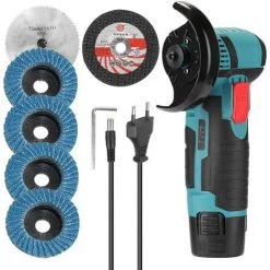 HAPPYSHOPPING Multifunktionsschleifer Wiederaufladbarer Haushalts-Winkelschleifer Kleines Schneid-, Polier- Und Schleifwerkzeug Eine Leistung Und Eine Ladung, Standardkonfiguration, Europäischer Standard 220V