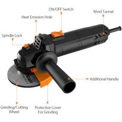 Meterk Winkelschleifer 750W 4-1/2 Zoll Mit 115mm 3 Schleifscheiben 3 Schleifscheiben -Winkelschleifer & Mauernutfräsen Verkäufe 36575203 4