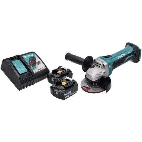 Makita DGA 452 RF Akku Winkelschleifer 18 V 115 Mm + 2x Akku 3,0 Ah + Ladegerät 2 Makita DGA 452 RF Akku Winkelschleifer 18 V 115 Mm + 2x Akku 3,0 Ah + Ladegerät – Bild 2