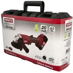YAMATO Lithium-Akku-Schleifer 20 V. Akku 3,0 Ah 8.500 U/min Scheibe Ø 115 Mm. Inklusive Batterie Und Aktentasche -Winkelschleifer & Mauernutfräsen Verkäufe 36741002 5