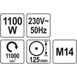 Winkelschleifer 1100 W YATO -Winkelschleifer & Mauernutfräsen Verkäufe 36783034 3