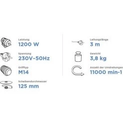 Graphite Winkelschleifer 1200 W 125 Mm 9 Graphite Winkelschleifer 1200 W 125 Mm -Winkelschleifer & Mauernutfräsen Verkäufe 37349613 5