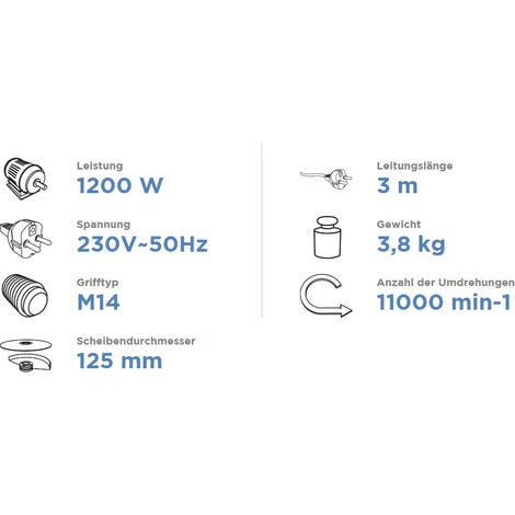 Graphite Winkelschleifer 1200 W 125 Mm 5 Graphite Winkelschleifer 1200 W 125 Mm – Bild 5