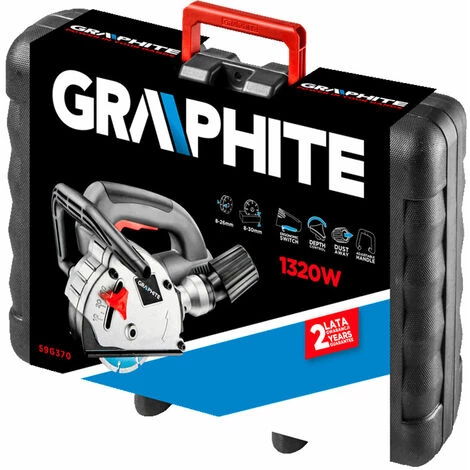 Graphite Mauernutfräse 1320 W, 8-30 Mm Schnitttiefe, 125 Mm Scheiben 2 Graphite Mauernutfräse 1320 W, 8-30 Mm Schnitttiefe, 125 Mm Scheiben – Bild 2