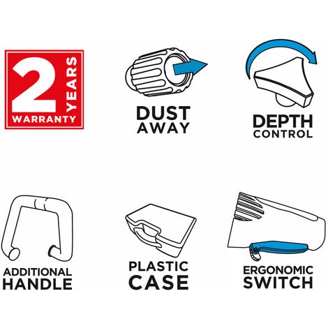 Graphite Mauernutfräse 1320 W, 8-30 Mm Schnitttiefe, 125 Mm Scheiben 4 Graphite Mauernutfräse 1320 W, 8-30 Mm Schnitttiefe, 125 Mm Scheiben – Bild 4