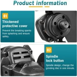 MANTA 125 Mm Akku-Winkelschleifer Brushless Schwarz (Ohne Akku) -Winkelschleifer & Mauernutfräsen Verkäufe 40344191 4