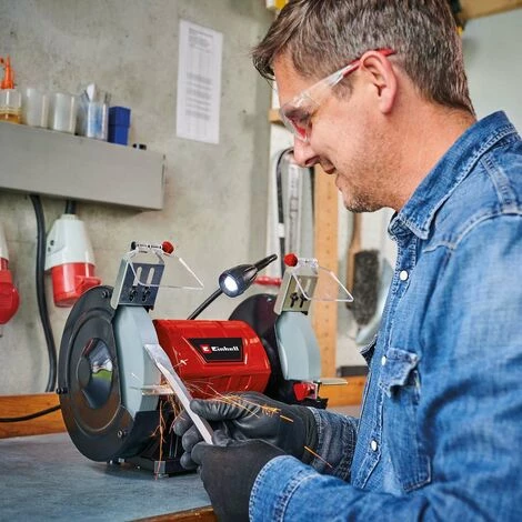 Einhell Doppelschleifer TC-BG 200 L Funkenschutzgläser Spielfrei Ink. Grob- Und Feinschleifscheibe 2 Einhell Doppelschleifer TC-BG 200 L Funkenschutzgläser Spielfrei Ink. Grob- Und Feinschleifscheibe – Bild 2