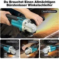 MAEREX 4 Geschwindigkeit 125mm 18V Akku-Winkelschleifer Für Makita Akku (nur Maschine) -Winkelschleifer & Mauernutfräsen Verkäufe 41016197 4