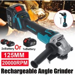 MAEREX 125mm Akku-Winkelschleifer Trennschleifer Schleifmaschine Mit 2 Akkus + Ladegerät -Winkelschleifer & Mauernutfräsen Verkäufe 41029182 5