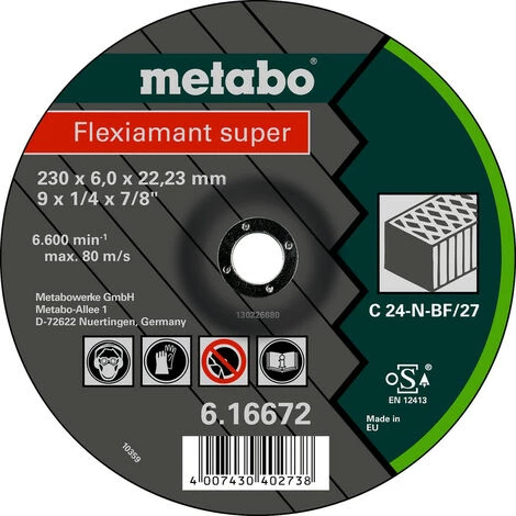 Metabo Flexiamant Super 230x6,0x22,2 Stein, 616672000 1 Metabo Flexiamant Super 230x6,0x22,2 Stein, 616672000