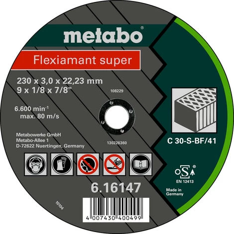 METABO® Metabo Flexiamant Super 230x3,0x22,2 Stein, 616303000 1 METABO® Metabo Flexiamant Super 230x3,0x22,2 Stein, 616303000
