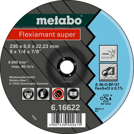 Metabo Flexiamant Super 115x6,0x22,2 Inox, 616739000 1 Metabo Flexiamant Super 115x6,0x22,2 Inox, 616739000