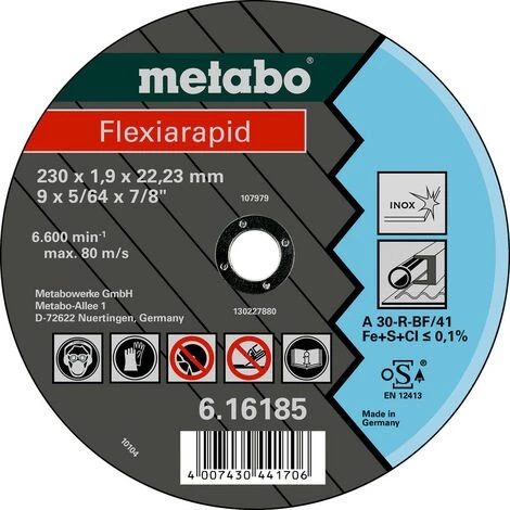 Metabo Flexiarapid 105x1,6x16,0 Inox, 616180000 1 Metabo Flexiarapid 105x1,6x16,0 Inox, 616180000