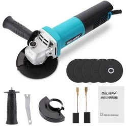 OULIGAY Schleifmaschine Winkelschleifer 220V 100 Mm Bürstenlos 1020W Inkl. 5 Trennscheiben