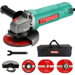 Winkelschleifer 900W, HYCHIKA Trennschleifer 10000RPM Mit 5pcs 125mm Schleifscheiben