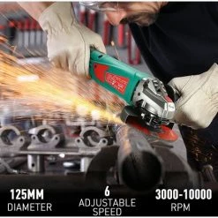 Winkelschleifer 1200W, HYCHIKA 3000-10000RPM Mit 6 Geschwindigkeiten, 5pcs 125mm Schleifscheiben -Winkelschleifer & Mauernutfräsen Verkäufe 50056376 3