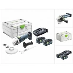 Festool AGC 18-125 5,2 EBI-Plus Akku Winkelschleifer 18 V 125 Mm Brushless ( 577241 ) + 2x Akku 5,2 Ah + Ladegerät + Systainer