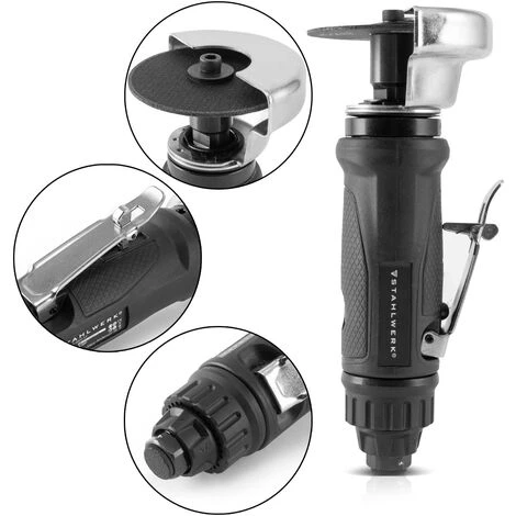 STAHLWERK Druckluft Trennschleifer Und Trennschneider Pneumatischer Winkelschleifer In Industrie-Qualität 18.000 U/min Für 76 Mm Scheiben 2 STAHLWERK Druckluft Trennschleifer Und Trennschneider Pneumatischer Winkelschleifer In Industrie-Qualität 18.000 U/min Für 76 Mm Scheiben – Bild 2