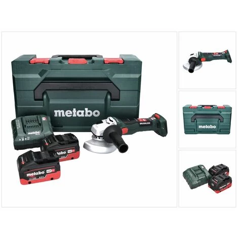 Metabo W 18 LT BL 11-125 Akku Winkelschleifer 18 V 125 Mm Brushless + 2x Akku 8,0 Ah + Ladegerät + MetaBOX 1 Metabo W 18 LT BL 11-125 Akku Winkelschleifer 18 V 125 Mm Brushless + 2x Akku 8,0 Ah + Ladegerät + MetaBOX