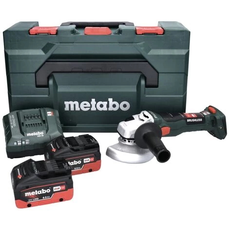 Metabo W 18 LT BL 11-125 Akku Winkelschleifer 18 V 125 Mm Brushless + 2x Akku 8,0 Ah + Ladegerät + MetaBOX 2 Metabo W 18 LT BL 11-125 Akku Winkelschleifer 18 V 125 Mm Brushless + 2x Akku 8,0 Ah + Ladegerät + MetaBOX – Bild 2
