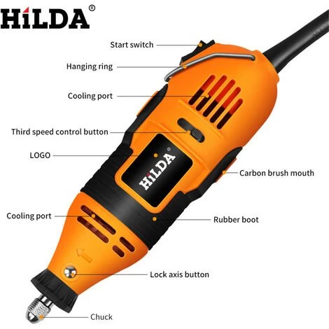 DRILLPRO 200W 220V Mini Elektroschleifer Mit Variabler Geschwindigkeit Drehbohrer Schleifer Fräsen Polieren Rotationselektrowerkzeug 2 DRILLPRO 200W 220V Mini Elektroschleifer Mit Variabler Geschwindigkeit Drehbohrer Schleifer Fräsen Polieren Rotationselektrowerkzeug – Bild 2