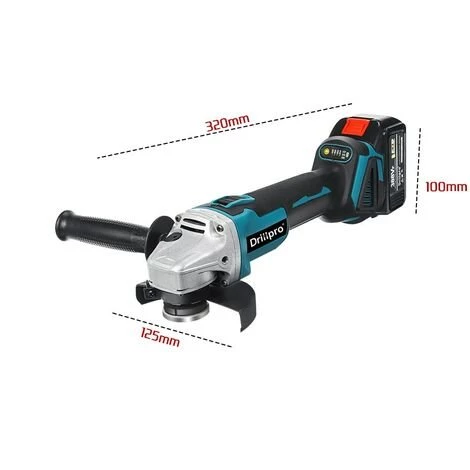DRILLPRO Akku Winkelschleifer Trennschleifer Scheibe Schleifmaschine 18V 125mm Mit 1 Batterien 2 DRILLPRO Akku Winkelschleifer Trennschleifer Scheibe Schleifmaschine 18V 125mm Mit 1 Batterien – Bild 2